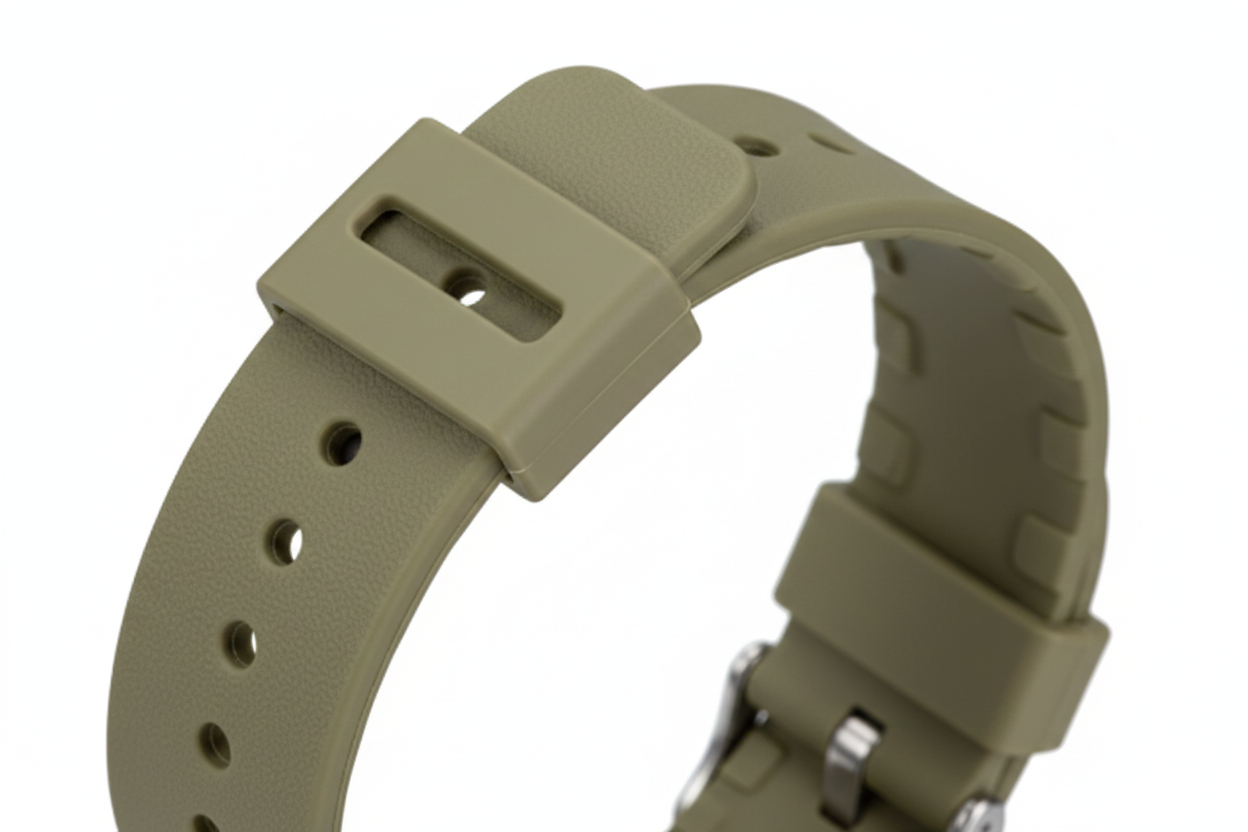 Casio Tough Solar watch - strap close-up showing texture and buckle