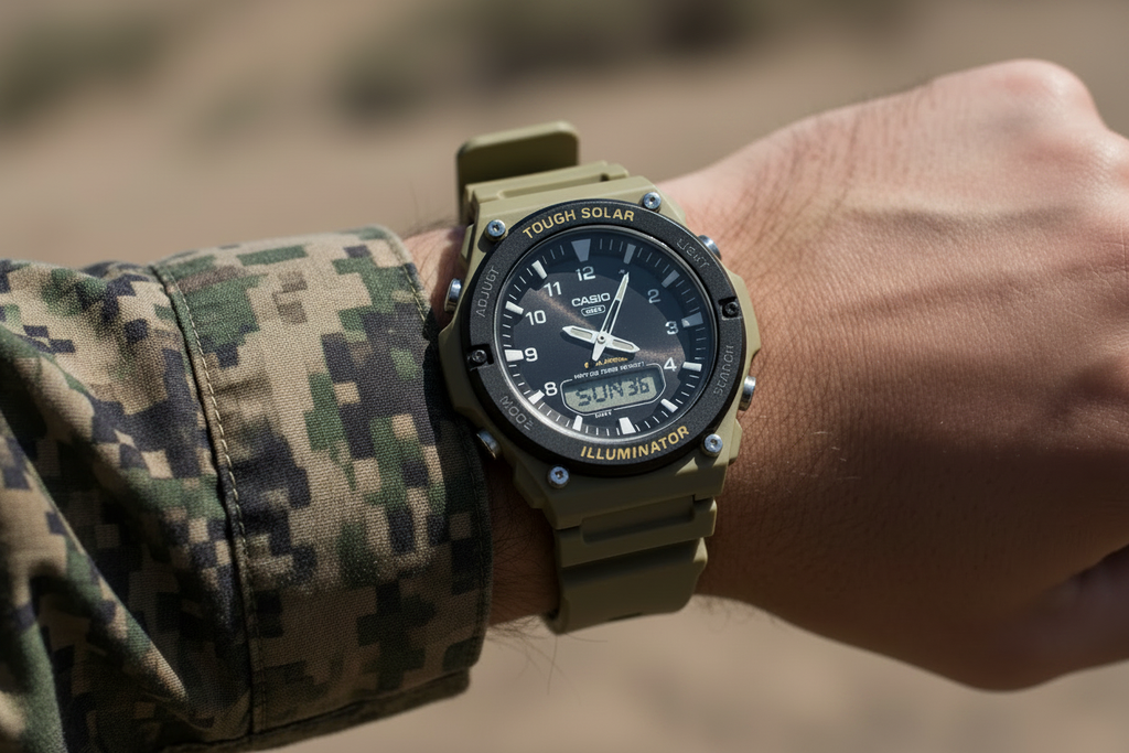Casio Tough Solar watch - sharp and clear on US Marine's wrist