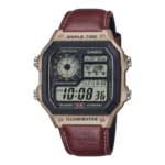 Casio AE-1200WHL-5A World Time Leather Strap Digital Watch