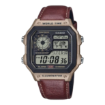 Casio AE-1200WHL-5A World Time Leather Strap Digital Watch