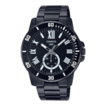 Casio Enticer MTP-VD200B-1BUDF Men’s Black Analog Multidial Watch – Stainless Steel Band