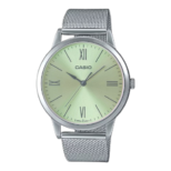 Casio Enticer MTP-E600M-9B Men’s Analog Watch – Gold Dial, Mesh Stainless Steel Band